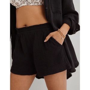 🖤 Aerie Pool to Party High Waist Shorts Black L 🖤